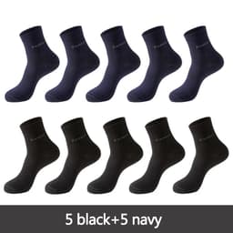 image-10 Pairs / Lot Bamboo Fiber Socks Men Casual Business Anti-Bacterial Breatheable Men's Crew Socks High Quality Guarantee Sock