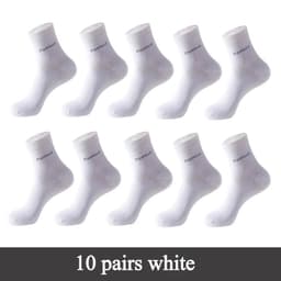 image-10 Pairs / Lot Bamboo Fiber Socks Men Casual Business Anti-Bacterial Breatheable Men's Crew Socks High Quality Guarantee Sock