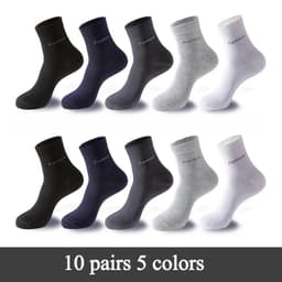 image-10 Pairs / Lot Bamboo Fiber Socks Men Casual Business Anti-Bacterial Breatheable Men's Crew Socks High Quality Guarantee Sock