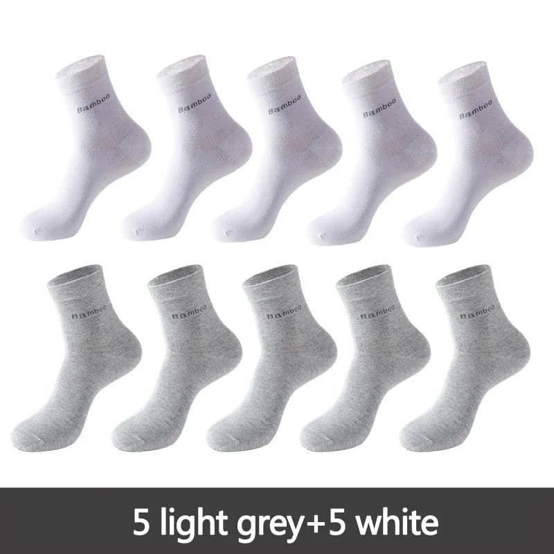 image-10 Pairs / Lot Bamboo Fiber Socks Men Casual Business Anti-Bacterial Breatheable Men's Crew Socks High Quality Guarantee Sock