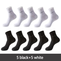 image-10 Pairs / Lot Bamboo Fiber Socks Men Casual Business Anti-Bacterial Breatheable Men's Crew Socks High Quality Guarantee Sock