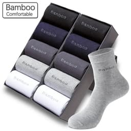 image-10 Pairs / Lot Bamboo Fiber Socks Men Casual Business Anti-Bacterial Breatheable Men's Crew Socks High Quality Guarantee Sock