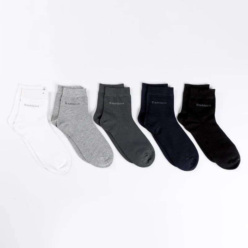 image-10 Pairs / Lot Bamboo Fiber Socks Men Casual Business Anti-Bacterial Breatheable Men's Crew Socks High Quality Guarantee Sock