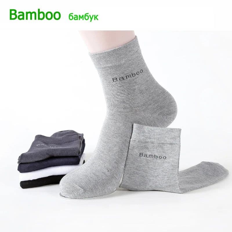 image-10 Pairs / Lot Bamboo Fiber Socks Men Casual Business Anti-Bacterial Breatheable Men's Crew Socks High Quality Guarantee Sock