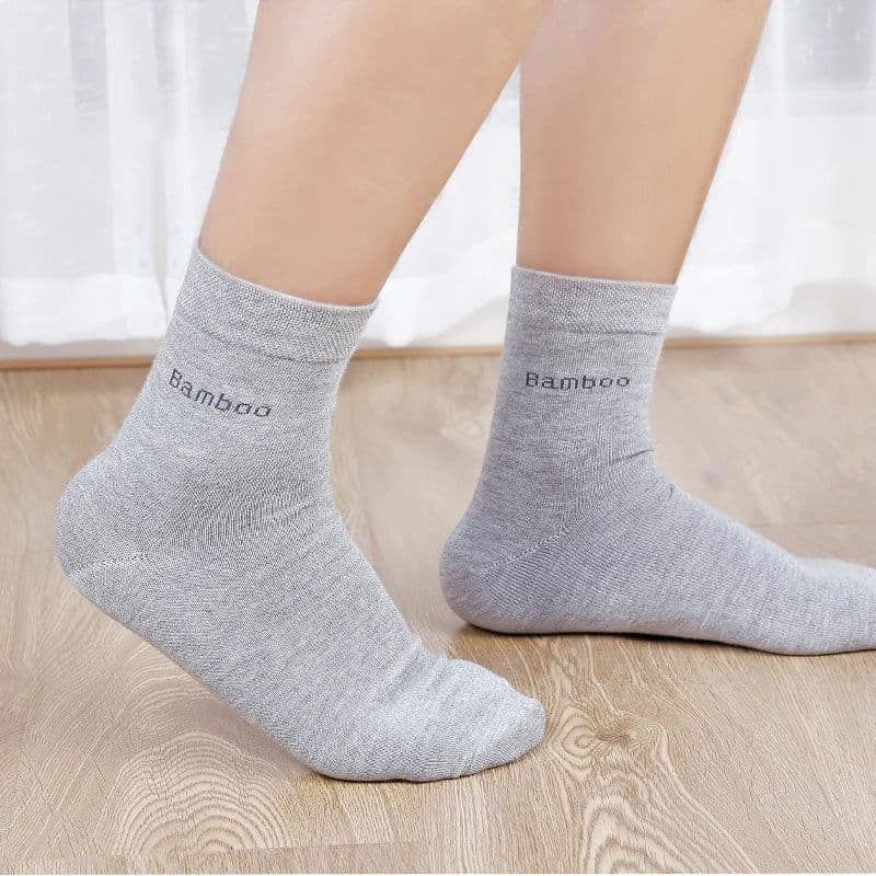 image-10 Pairs / Lot Bamboo Fiber Socks Men Casual Business Anti-Bacterial Breatheable Men's Crew Socks High Quality Guarantee Sock