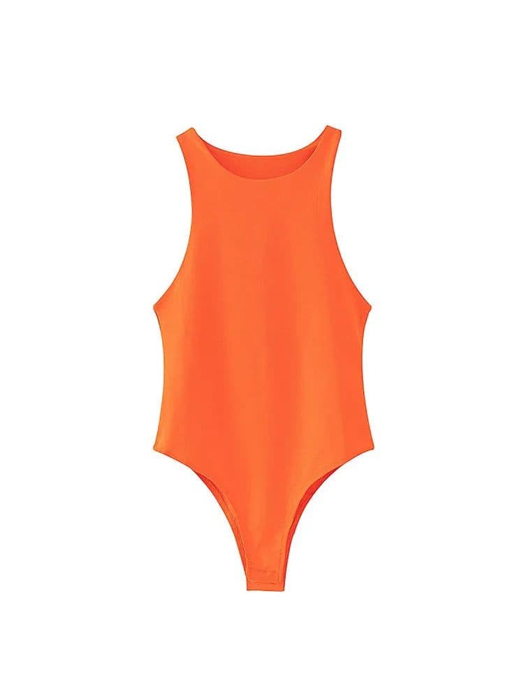image-2022 summer solid sexy bodycon women bodysuits female 4 color green slim casual bodysuit chic lady club short playsuits femme