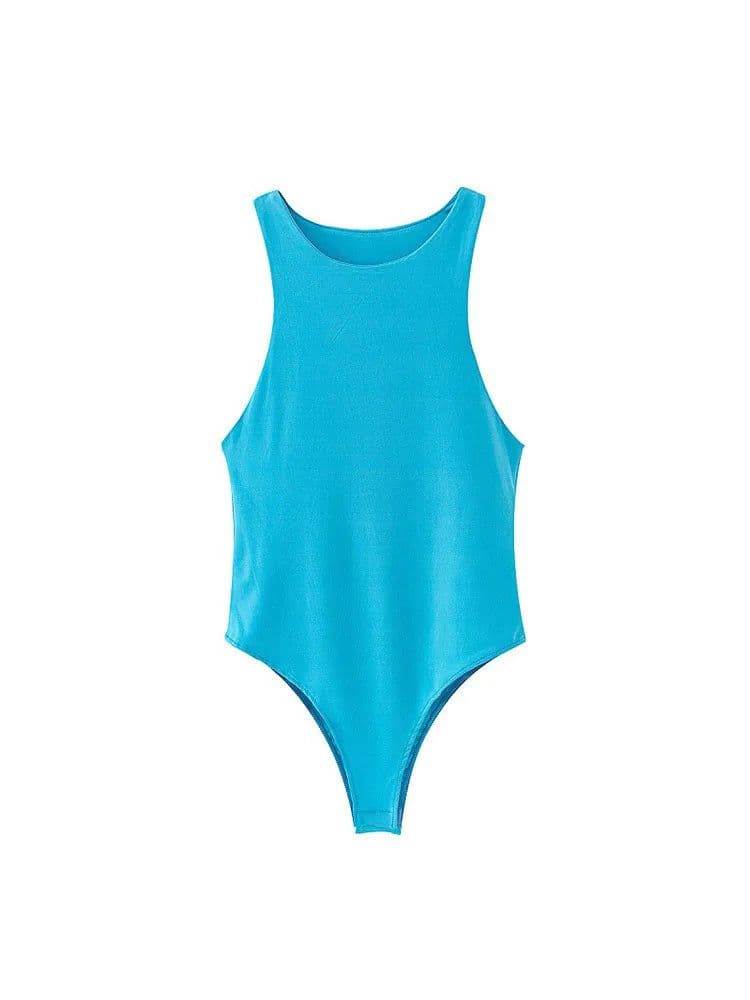 image-2022 summer solid sexy bodycon women bodysuits female 4 color green slim casual bodysuit chic lady club short playsuits femme