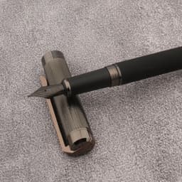 image-Luxury Frosted Leather Fountain Pen EF Black Nib Gun Grey Business Office School Supplies Writing Ink Pen
