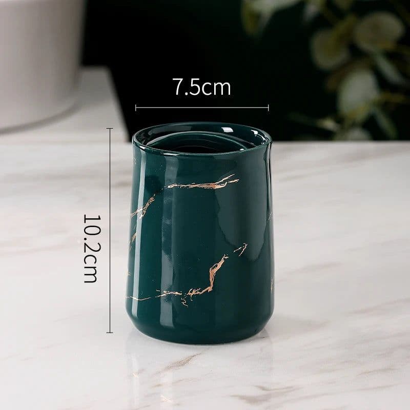 image-Light Luxury Toothbrush Holder Ceramic Household Washing Tools Toothbrush Sundries Shelf Decoration Bathroom Accessories