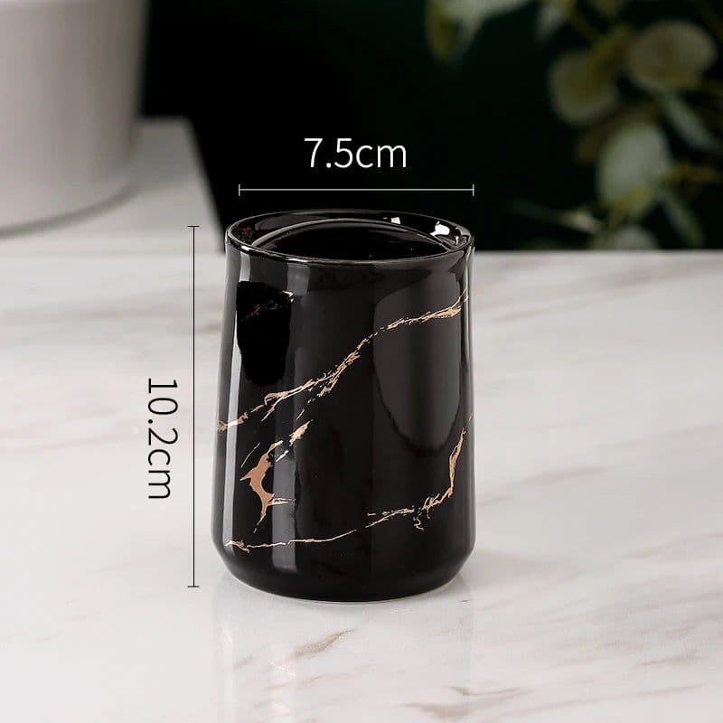 image-Light Luxury Toothbrush Holder Ceramic Household Washing Tools Toothbrush Sundries Shelf Decoration Bathroom Accessories