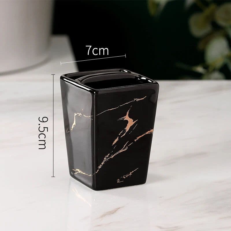image-Light Luxury Toothbrush Holder Ceramic Household Washing Tools Toothbrush Sundries Shelf Decoration Bathroom Accessories