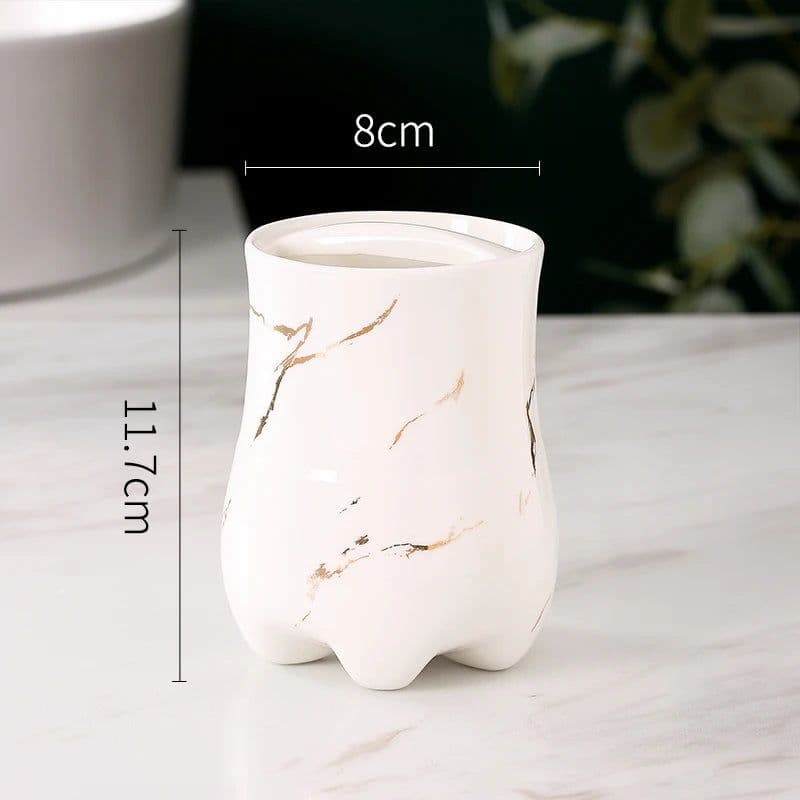 image-Light Luxury Toothbrush Holder Ceramic Household Washing Tools Toothbrush Sundries Shelf Decoration Bathroom Accessories
