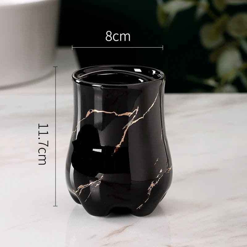 image-Light Luxury Toothbrush Holder Ceramic Household Washing Tools Toothbrush Sundries Shelf Decoration Bathroom Accessories