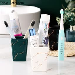 image-Light Luxury Toothbrush Holder Ceramic Household Washing Tools Toothbrush Sundries Shelf Decoration Bathroom Accessories