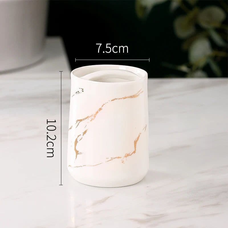image-Light Luxury Toothbrush Holder Ceramic Household Washing Tools Toothbrush Sundries Shelf Decoration Bathroom Accessories