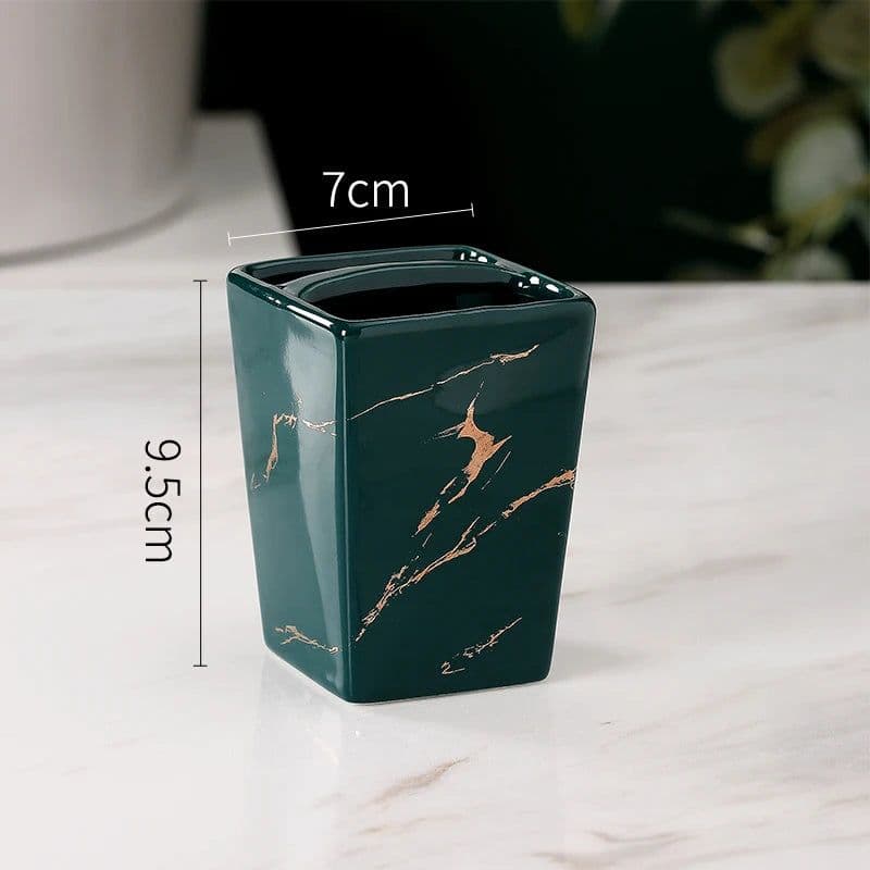 image-Light Luxury Toothbrush Holder Ceramic Household Washing Tools Toothbrush Sundries Shelf Decoration Bathroom Accessories