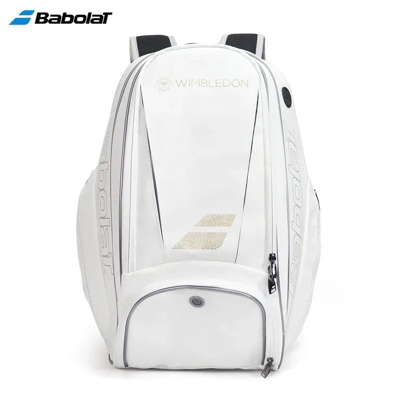 image-2021 Babolat White Gold WIM Tennis Backpack Men Women Durable 2-Pack PU Squash De Padel Tennis Bag Shoes Accessories Storage Bag