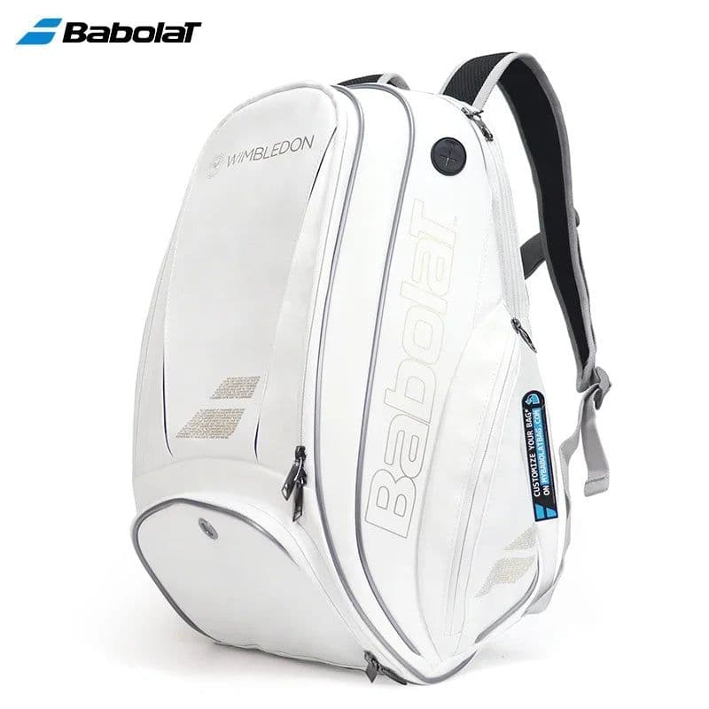 image-2021 Babolat White Gold WIM Tennis Backpack Men Women Durable 2-Pack PU Squash De Padel Tennis Bag Shoes Accessories Storage Bag