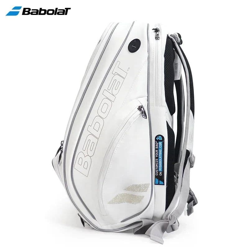 image-2021 Babolat White Gold WIM Tennis Backpack Men Women Durable 2-Pack PU Squash De Padel Tennis Bag Shoes Accessories Storage Bag