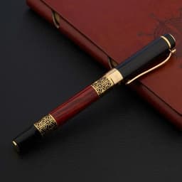 image-High Quality 530 Golden Carving Mahogany Luxury Business School Student Office Supplies Fountain Pen New Ink Pen