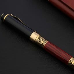 image-High Quality 530 Golden Carving Mahogany Luxury Business School Student Office Supplies Fountain Pen New Ink Pen