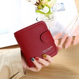 image-Women Wallets 2023 New Luxury Brand Red Black Small Mini Coin Purse Hasp Card Holder Lady Wallet Zipper Female Leather Buckle