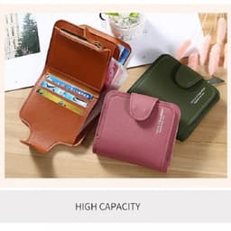image-Women Wallets 2023 New Luxury Brand Red Black Small Mini Coin Purse Hasp Card Holder Lady Wallet Zipper Female Leather Buckle