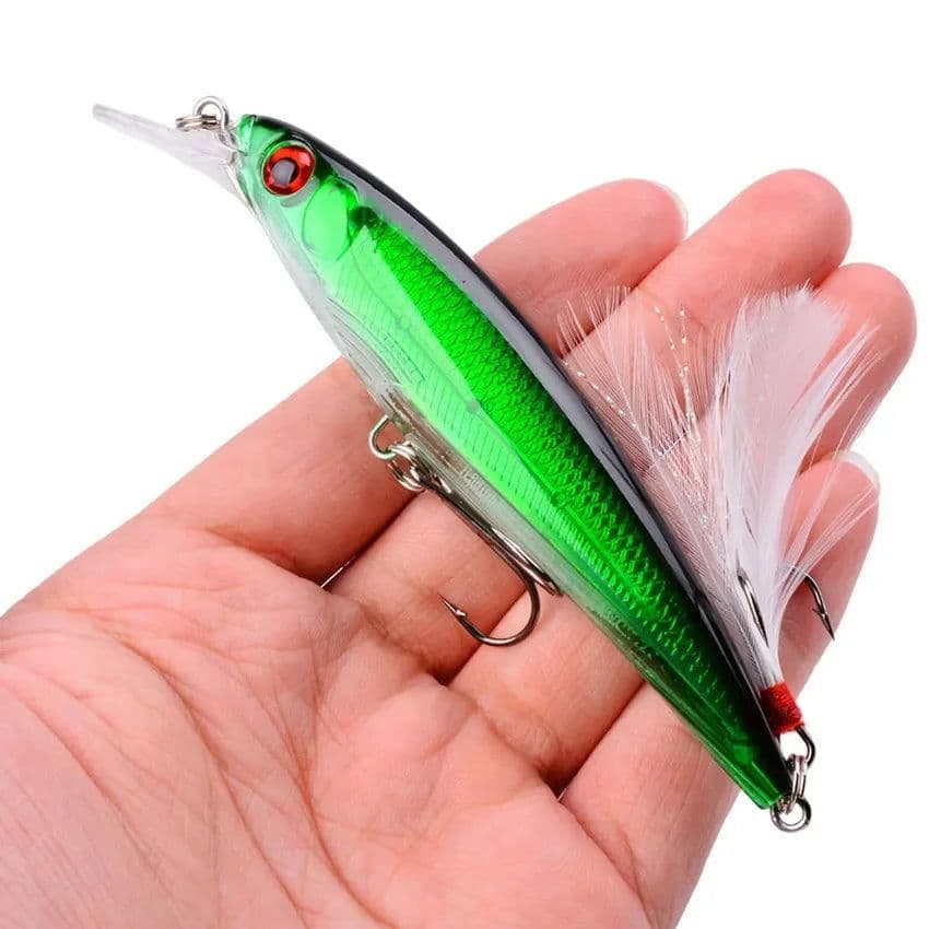 image-1PCS Laser Minnow Fishing Lure 11CM 13G pesca hooks fish wobbler tackle crankbait artificial japan hard bait swimbait