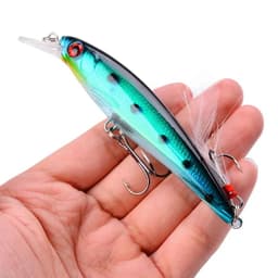 image-1PCS Laser Minnow Fishing Lure 11CM 13G pesca hooks fish wobbler tackle crankbait artificial japan hard bait swimbait