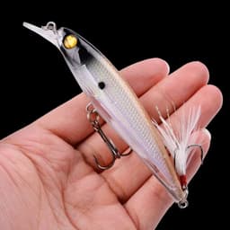 image-1PCS Laser Minnow Fishing Lure 11CM 13G pesca hooks fish wobbler tackle crankbait artificial japan hard bait swimbait