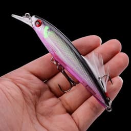 image-1PCS Laser Minnow Fishing Lure 11CM 13G pesca hooks fish wobbler tackle crankbait artificial japan hard bait swimbait