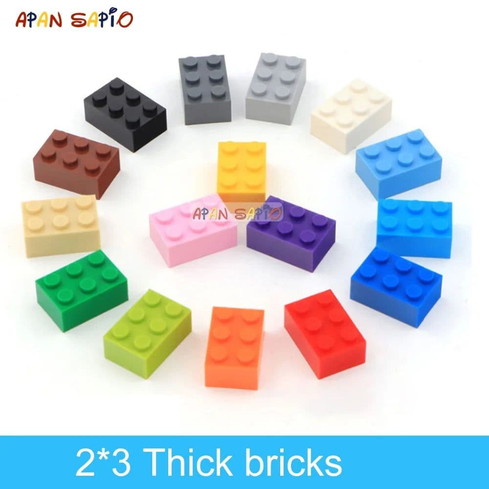 image-40pcs DIY Building Blocks Thick Figures Bricks 2x3 Dots Educational Creative Size Compatible With 3002 Plastic Toys for Children