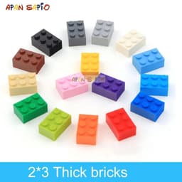image-40pcs DIY Building Blocks Thick Figures Bricks 2x3 Dots Educational Creative Size Compatible With 3002 Plastic Toys for Children
