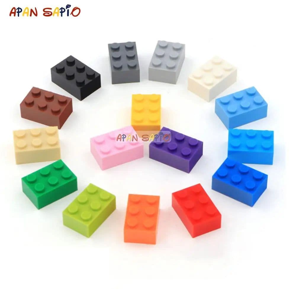 image-40pcs DIY Building Blocks Thick Figures Bricks 2x3 Dots Educational Creative Size Compatible With 3002 Plastic Toys for Children