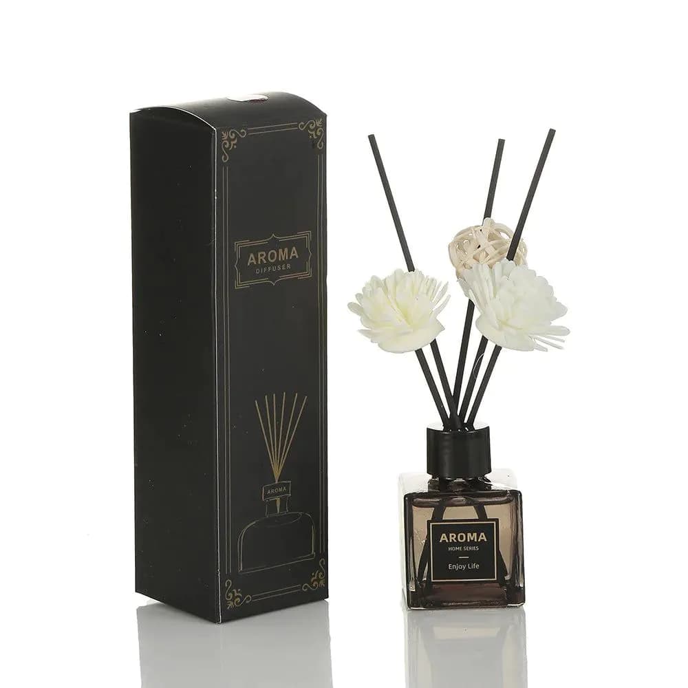 image-YXY 50ml Hilton Hotel Reed Diffuser Sets Jasmine Reed Diffuser Bottle with Plastic Flower Home Scents Aromatherapy Essential Oil