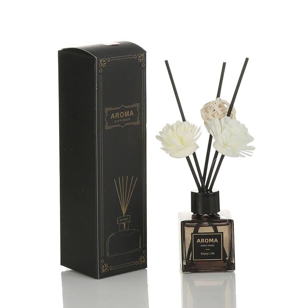 image-YXY 50ml Hilton Hotel Reed Diffuser Sets Jasmine Reed Diffuser Bottle with Plastic Flower Home Scents Aromatherapy Essential Oil