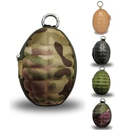 image-Tactical Grenade Shaped Style Key Wallets PU Leather Hand Zipper Car Coin Purse Knife Pouch Bag Keychain Holder Case Camouflage