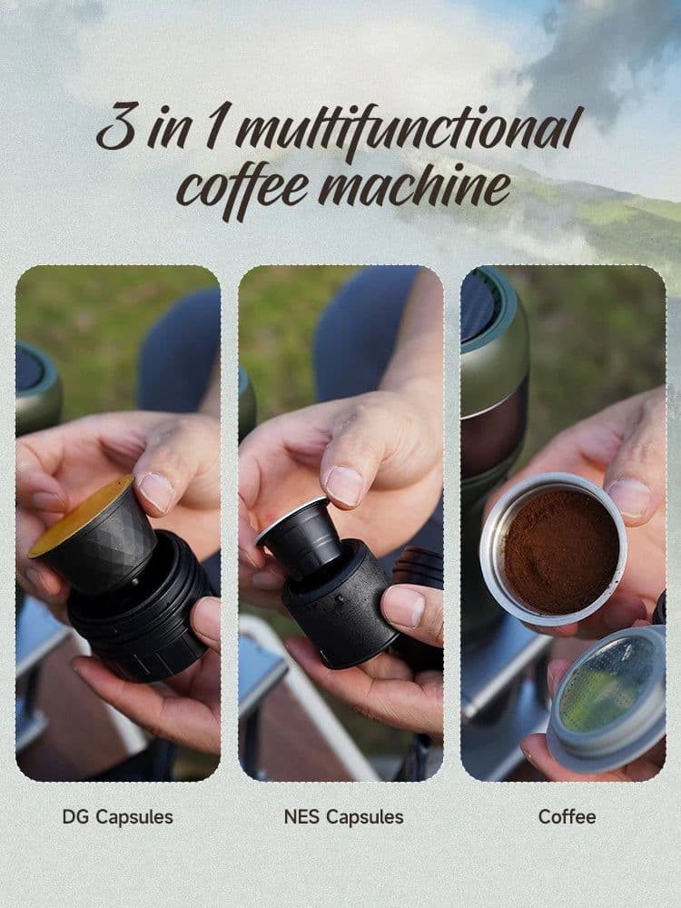 image-HiBREW Wireless Electric Portable Espresso Coffee Machine for Car & Home Camping Coffee Maker Fit Nespresso Dolce Capsule Powder