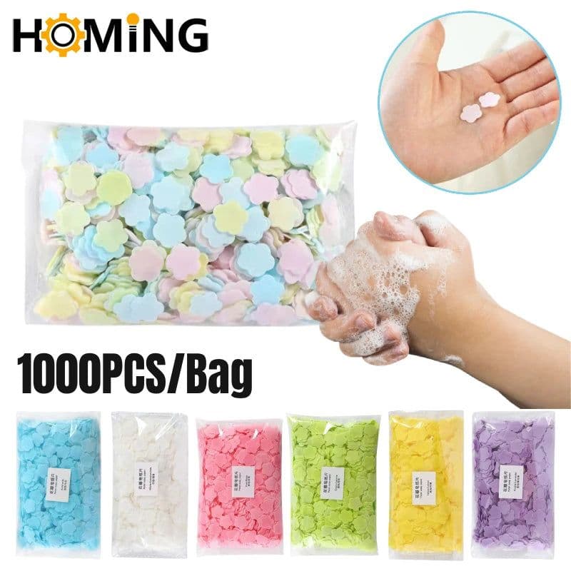 image-1000 PCS/1set Portable Disposable Soap Mini Cleaning Hand Washing Soap Papers Scented Slice Washing Bath Travel Small Soap