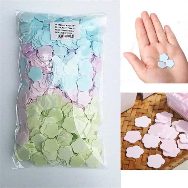 image-1000 PCS/1set Portable Disposable Soap Mini Cleaning Hand Washing Soap Papers Scented Slice Washing Bath Travel Small Soap