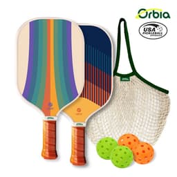 image-Orbia Sports Pickleball Paddles Set 2 Paddles 4 Pickleballs and Carry Net Bag USAPA Approved Glass Fiber Paddles