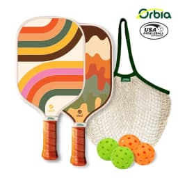 image-Orbia Sports Pickleball Paddle Sets With Net Bag 4 Balls 2 Paddle Breathable Grip Pro Glass Fiber Pickleball Paddle Sets