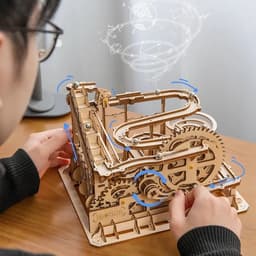 image-Robotime Rokr 4 Kinds Marble Run DIY Waterwheel Wooden Model Building Block Kits Assembly Toy Gift for Children Adult Dropship