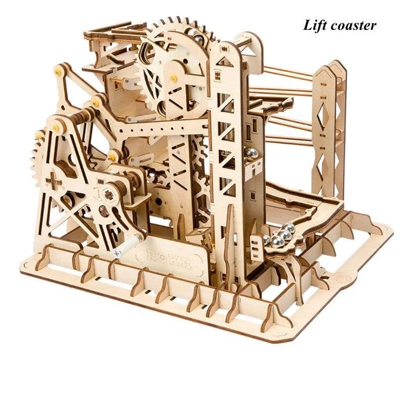 image-Robotime Rokr 4 Kinds Marble Run DIY Waterwheel Wooden Model Building Block Kits Assembly Toy Gift for Children Adult Dropship