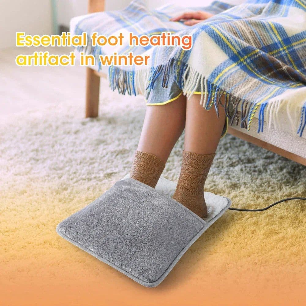 image-Winter USB Charging Electric Foot Heating Pad Universal Soft Plush Washable Feet Foot Warmer Heater Household Foot Warming Mat