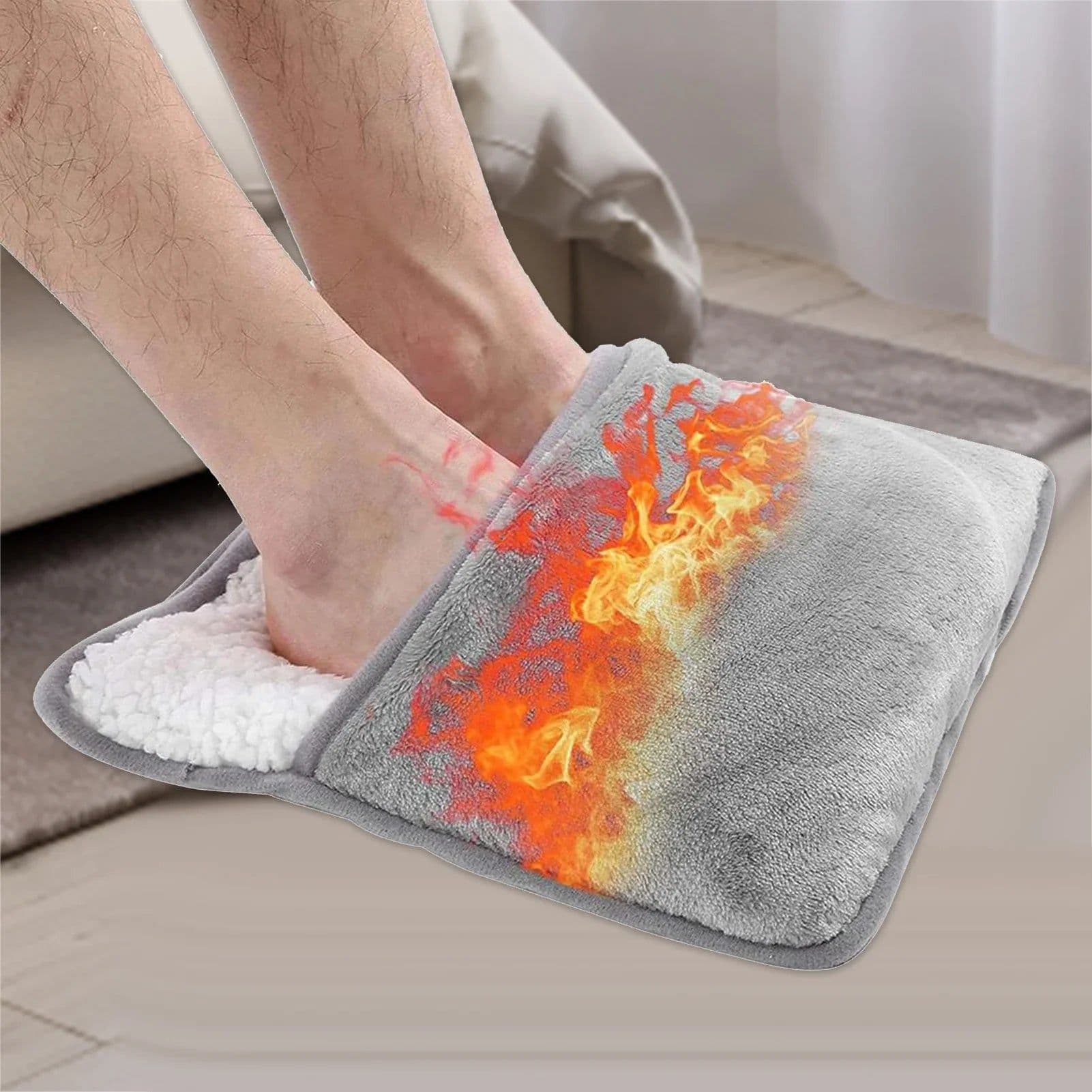 image-Winter USB Charging Electric Foot Heating Pad Universal Soft Plush Washable Feet Foot Warmer Heater Household Foot Warming Mat