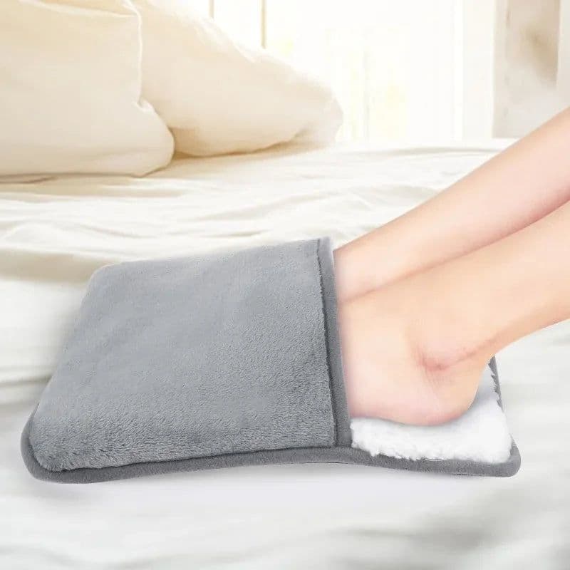 image-Winter USB Charging Electric Foot Heating Pad Universal Soft Plush Washable Feet Foot Warmer Heater Household Foot Warming Mat