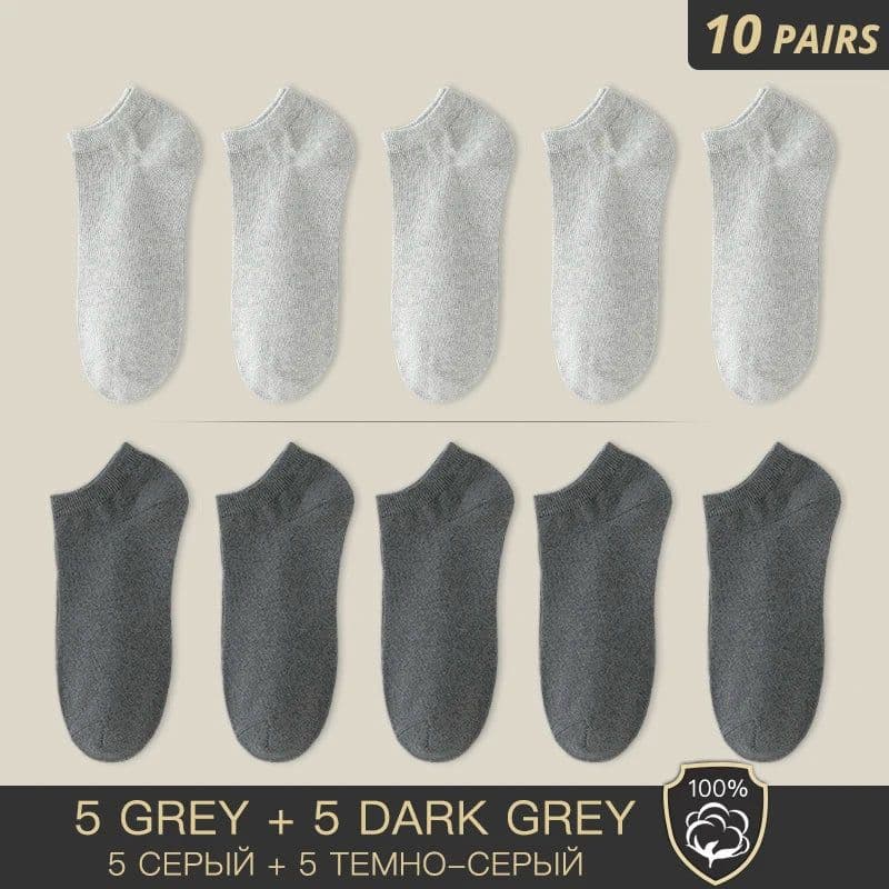 image-HSS Brand 100% Cotton Men Socks Summer Thin Breathable Socks High Quality No Show Boat Socks Black Short For Students Size 39-44