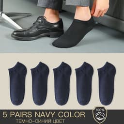 image-HSS Brand 100% Cotton Men Socks Summer Thin Breathable Socks High Quality No Show Boat Socks Black Short For Students Size 39-44