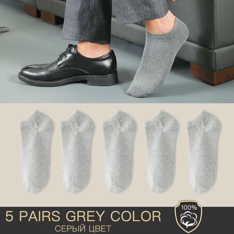 image-HSS Brand 100% Cotton Men Socks Summer Thin Breathable Socks High Quality No Show Boat Socks Black Short For Students Size 39-44